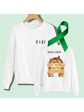 Treat Yourself With Kindness “babe” mental health crewneck sweatshirt medium